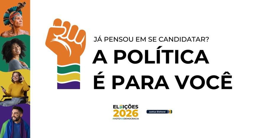Imagem que retrata uma peça publicitária institucional da Justiça Eleitoral sobre as eleições de...