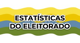 Banner em fundo branco, em que se lê "Estatísticas do Eleitorado", em letras pretas. Ao fundo, o...