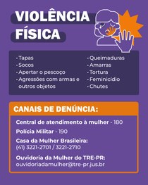 Banner com fundo roxo em que se lê, em letras brancas, “Violência Moral: xingamentos, injúrias, ...