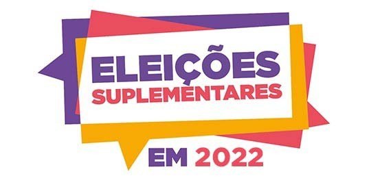 Banner em fundo branco, intutulado "Eleições suplementares em 2022". Há três balões de fala atrá...