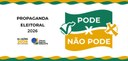 Imagem que retrata uma arte gráfica publicitária institucional sobre as Eleições 2026. O fundo d...