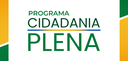 Imagem que retrata a identidade visual do "PROGRAMA CIDADANIA PLENA". Centralizado sobre um fund...