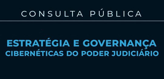 Banner azul escuro escrito em letras brancas e azul claro: "Consulta Pública - Estratégia e gove...