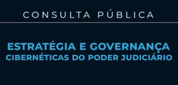 Banner azul escuro escrito em letras brancas e azul claro: "Consulta Pública - Estratégia e gove...