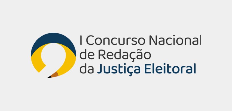 Em fundo branca está escrito em letras pretas: I Concurso Nacional de Redação da, e em uma cor a...