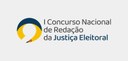 Em fundo branca está escrito em letras pretas: I Concurso Nacional de Redação da, e em uma cor a...