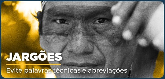 Foto em preto e branco de um homem índio, fundo amarelo e, à esquerda, escrito em letras brancas...