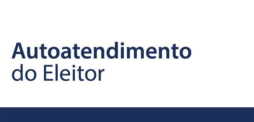 Banner em fundo branco, escrito: Autoatendimento do eleitor. Na parte inferior, há uma listra em...