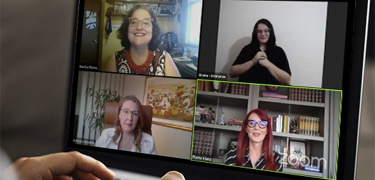 Inclusão de mulheres na política é discutida em live Foto de captura de tela do evento on-line
