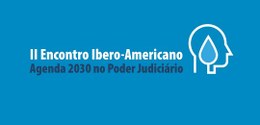 Banner em fundo azul onde está escrito, em fonte branca, II Encontro Ibero-Americano da 