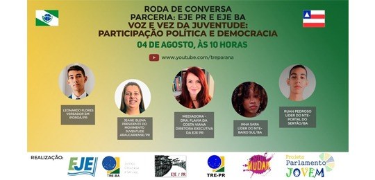 Escolas Judiciárias do Paraná e da Bahia promovem a live “A voz e a vez da  juventude” — Tribunal Regional Eleitoral do Paraná