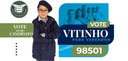 Santinho do candidato “Vitinho” para vereador do Colégio Militar do Paraná
