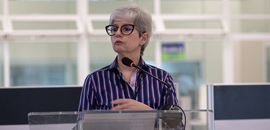 Na foto, a secretária de Auditoria Interna, Hillene de Cassia Sbalqueiro Silva Meira, durante su...