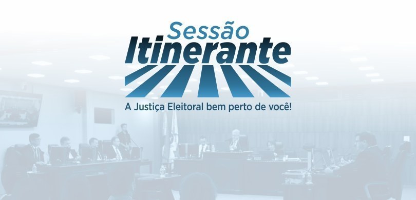 Banner cujo fundo é uma foto da Corte do TRE-PR desbotada em tons de azul. Sobre esse fundo, est...
