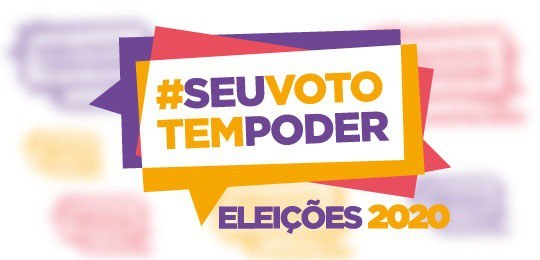 Banner com a #seuvototempoder e, embaixo, escrito Eleições 2020