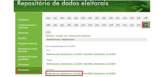 Resultados de eleições e boletins de urna estão disponíveis para consulta no Portal do TSE - 7
