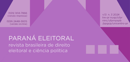 banner com fundo preenchido por figuras geométricas coloridas em roxo, roxo violeta, roxo escuro...