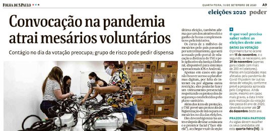 Jornal de quarta - 16 de Setembro de 2020 - Para-Não-Uma