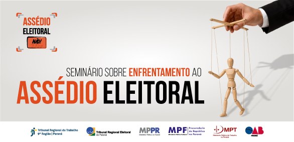 Na imagem, vê-se a arte gráfica de um banner institucional sobre fundo claro. No canto superior ...