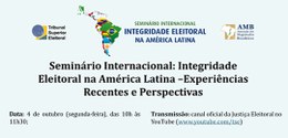 Banner de fundo azul claro
Seminário Internacional: Integridade Eleitoral na América Latina - E...