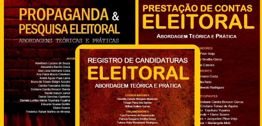 Reprodução da capa de três livros sobre Direito Eleitoral