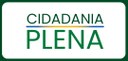 Banner da campanha escrito “Cidadania Plena” em verde. O fundo é branco e a borda também é verde...