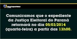 Horário de expediente feriado de carnaval