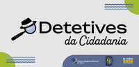 Imagem que retrata uma arte gráfica institucional sobre fundo cinza-claro. Centralizado à direit...