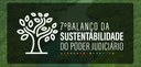 Banner em fundo verde, com a foto de uma floresta. O título é: 7° Balanço da Sustentabilidade do...