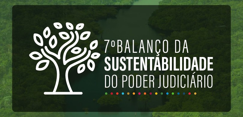 Banner em fundo verde, com a foto de uma floresta. O título é: 7° Balanço da Sustentabilidade do...