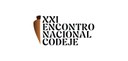 Banner com fundo branco em que se lê “XXI Encontro Nacional CODEJE”, centralizado na cor preta. ...