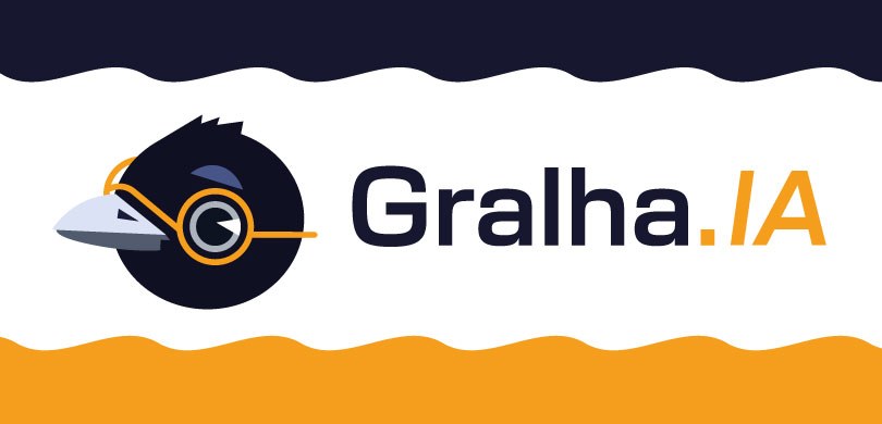 Imagem que retrata a identidade visual de um serviço de inteligência artificial. No centro, sobr...