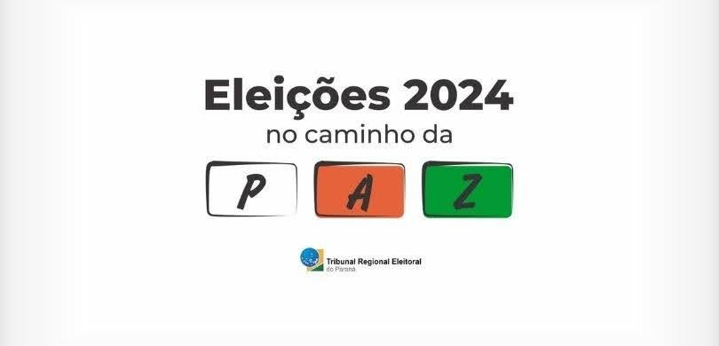 199ª Zona Eleitoral convida veículos de comunicação e partidos políticos para reunião nesta terça-feira (20) Banner com fundo branco, no qual se lê “Eleições 2024 no caminho da paz” em letras pretas. A pal...