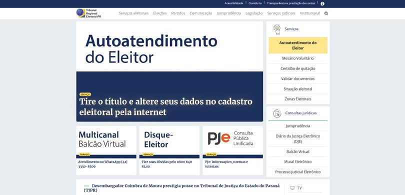 Atendimento remoto — Tribunal Regional Eleitoral do Paraná