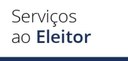 Banner com fundo branco, no qual se lê “Serviços ao” em letras pretas e “Eleitor” em letras azui...