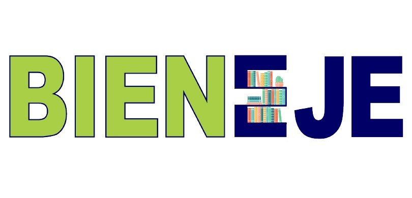 Logomarca onde se lê, com letras em verde BIEN e letras em azul EJE. A segunda letra E está esti...