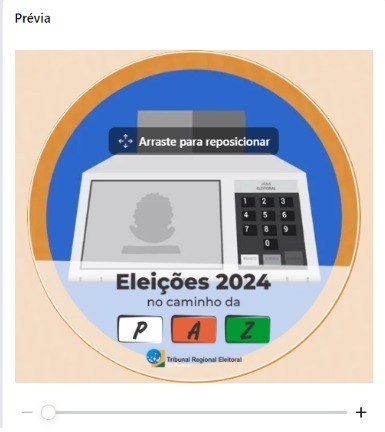Filtro da campanha “Eleições 2024 - No caminho da paz” está disponível no Facebook .