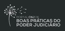 Banner com fundo cinza-escuro em que se lê “Portal de Boas Práticas do Poder Judiciário”, em cin...