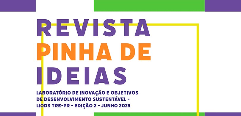 Banner retangular com fundo branco, sobre o qual se lê “Revista Pinha de Ideias - Laboratório de...
