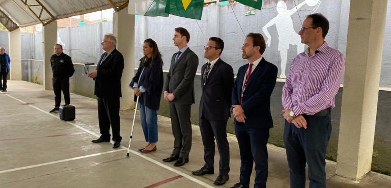TRE-PR acompanha pela primeira vez sessão conduzida por vereadores mirins Fotografia captada na quadra poliesportiva do Colégio Cívico Militar Doutor Ovande do Amaral, na...