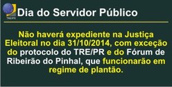 TRE-PR aviso plantão dia do servidor