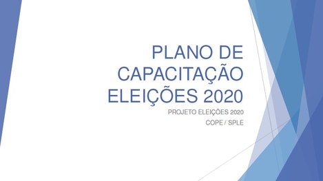 Capa da Apresentação do Plano de Capacitação Eleições 2020