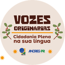 A imagem é um logotipo circular com um fundo bege claro. No centro, em destaque, está a frase "V...