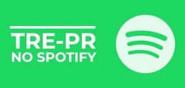 Um banner verde, com o símbolo do Spotify em branco do lado direito, e a frase “TRE-PR no Spotif...